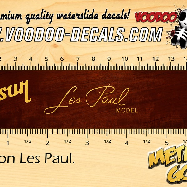 Gibson Les Paul - Waterslide decal - Metallic Gold Logo