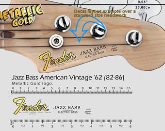 Fender Jazz Bass American Vintage '62 (82-86) GOLD - Waterslide decal