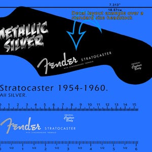 Fender Stratocaster 1954-1960 HELT SILVER - Vattenrutschkana-dekaler