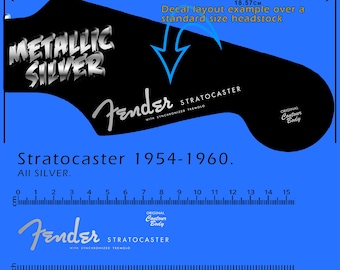 Fender Stratocaster 1954-1960 ALL SILVER - Waterslide Decals