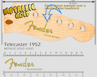 Fender Telecaster 1952 - Décalcomanie Waterslide - Logo Or Métallisé