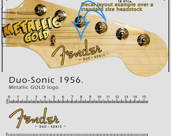 Fender Duo-Sonic 1956 - Waterslide decal - Metallic Gold Logo