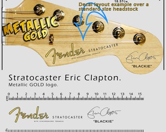 Fender Stratocaster Eric Clapton (Blackie) - Waterslide decal - Metallic Gold Logo