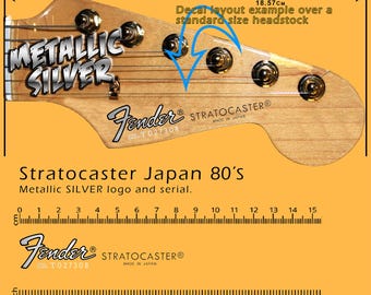 Fender Stratocaster Japan 80s SILVER - Waterslide Decals
