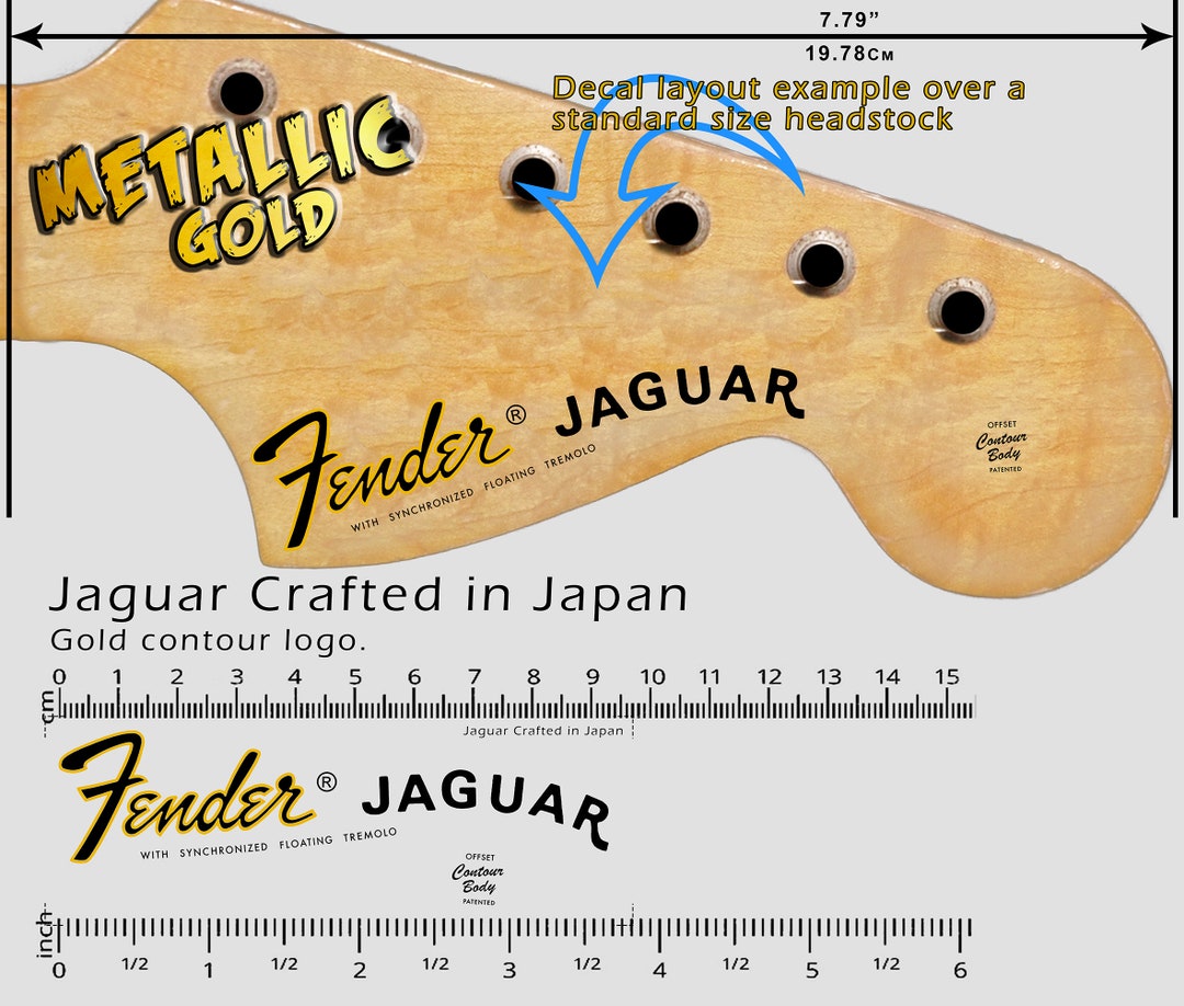Fender Jaguar CIJ Waterslide Decal Metallic Gold Logo Etsy