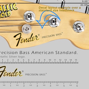 Fender Precision Bass 2007 - Waterslide decal - Metallic Gold Logo
