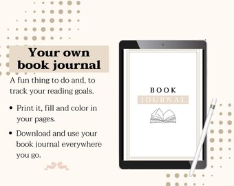 Printable Book Journal: Reading Tracker (Digital Download)