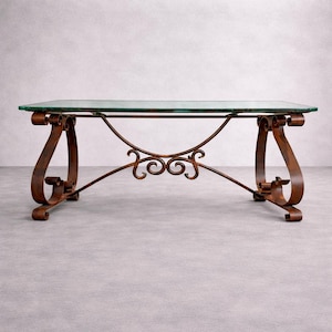 Custom wrought iron legs, forged metal table support, handmade blacksmith furniture base