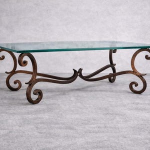 Custom wrought iron pedestal table base, forged metal Legs support, handmade blacksmith design