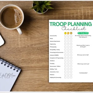 Troop Planning Checklist; Leader; Badges; Planner; Simple - Etsy