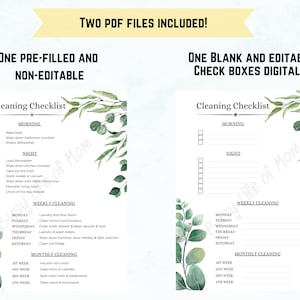 Printable Cleaning Checklist;daily, Weekly, Monthly; Digital; Simple - Etsy