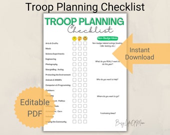 Lista de verificación de planificación de tropas; Líder; Insignias; Planificador; Simple