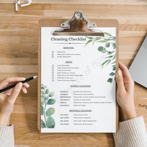 Printable Cleaning Checklist;daily, Weekly, Monthly; Digital; Simple - Etsy