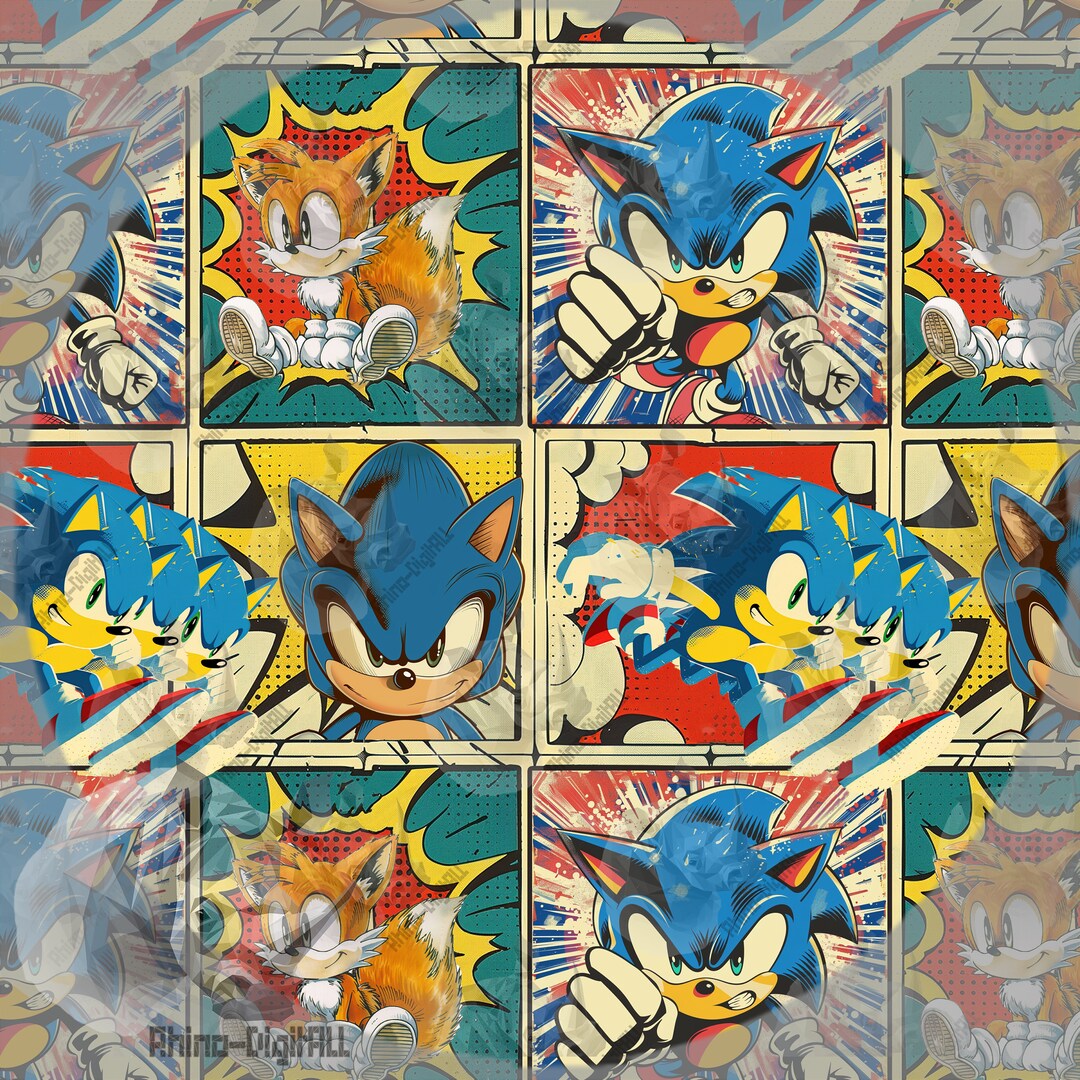 Comic Blue Hedgehog - Seamless Pattern - Etsy