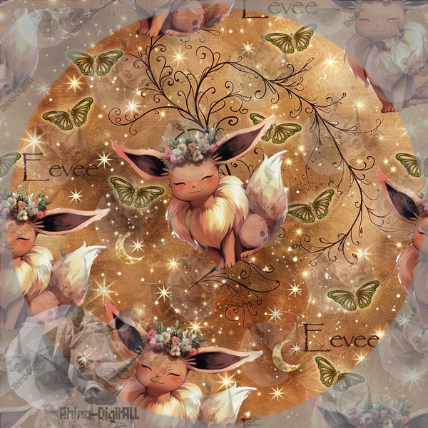 Magical Eevee - Seamless Pattern