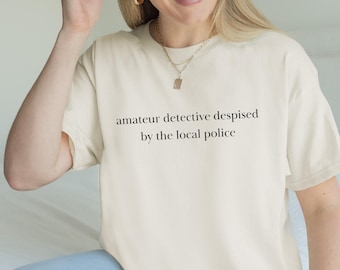 Camiseta amante de mistério de assassinato Camiseta detetive amadora Assassinato Ela escreveu Mistério de assassinato Lady Detective Booktok Sleuth Agatha Christie Mistério