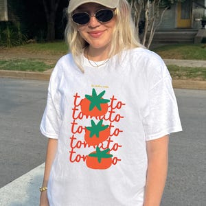 Tomato Shirt, Italian Summer Shirt, Tomato Girl Summer, Hand Drawn Tomato, Italian Market, Euro Summer, Farmers Market Shirt, La Dolce Vita