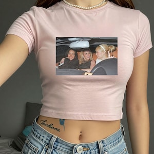 Custom Photo Baby Tee, Custom Crop Top, Y2K Photo Tee, Paparazzi Baby Tee, Y2K aesthetic, 90s clothing, Custom Y2K Clothes, custom y2k tee