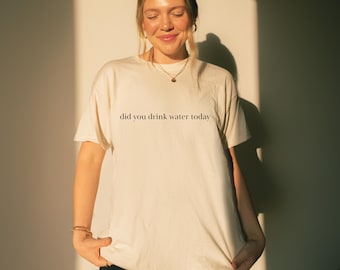 Mental Health Shirt Drink Water Reminder Tee Stay Hydrated Wellness Message Sporty Rich Comfort Wear Self Care Motivation Clothing Shirts