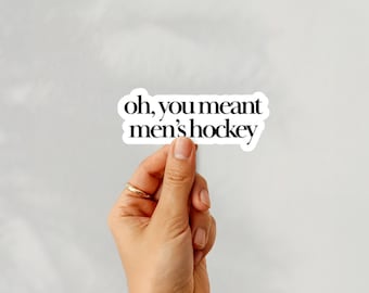 Feminist Sports Sticker Vinyl Decal Hockey Design Humor Sarcastic Statement Equality Message Water Bottle Decoration Gift Funny Athletic
