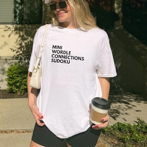 Mini Connections Wordle Sudoku Shirt, Morning Routine, Mental Heath Routine, Gifts under 30, Pop Culture, Online Games, Millennial Shirt