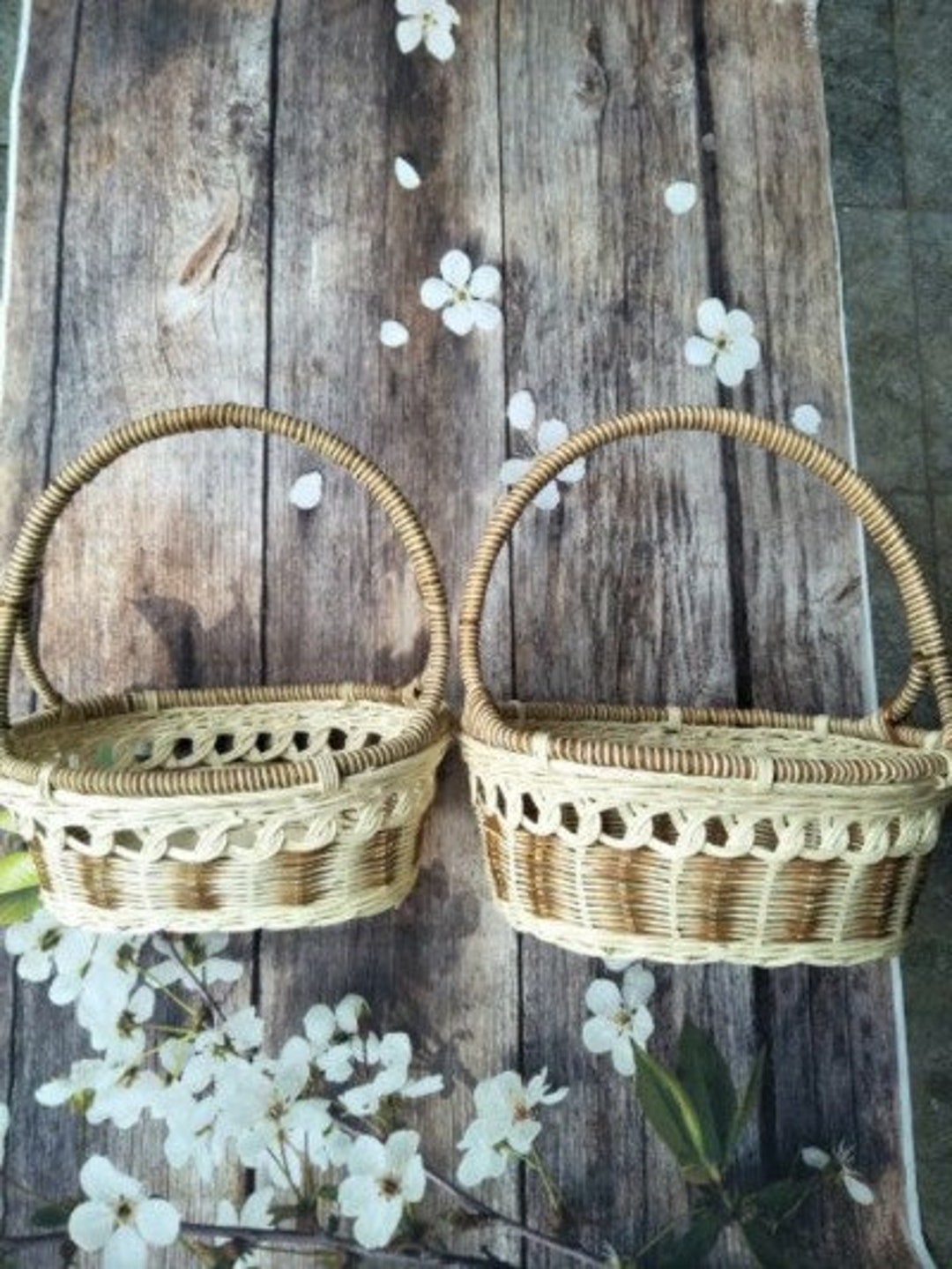 White Rattan Basket White Rattan Rattan Gift Basket Fruit Etsy