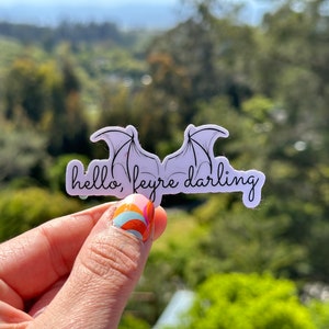 Hello Feyre Darling Sticker, Rhysand, Romantasy, Booktok, Bookstagram, Bookish, Gifts for Her, Wings, Matte Finish Sticker, Waterproof Vinyl