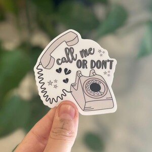 Pegatina de llámame o no / Pegatina gótica de San Valentín para teléfono móvil / Pegatina de vinilo resistente al agua con corazones rotos