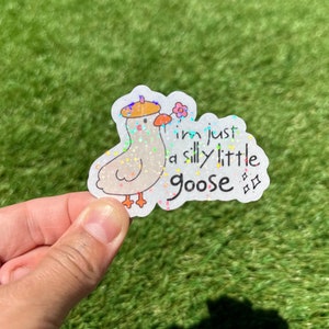 Silly Goose Holographic Sticker: Retro Waterproof Vinyl Decal
