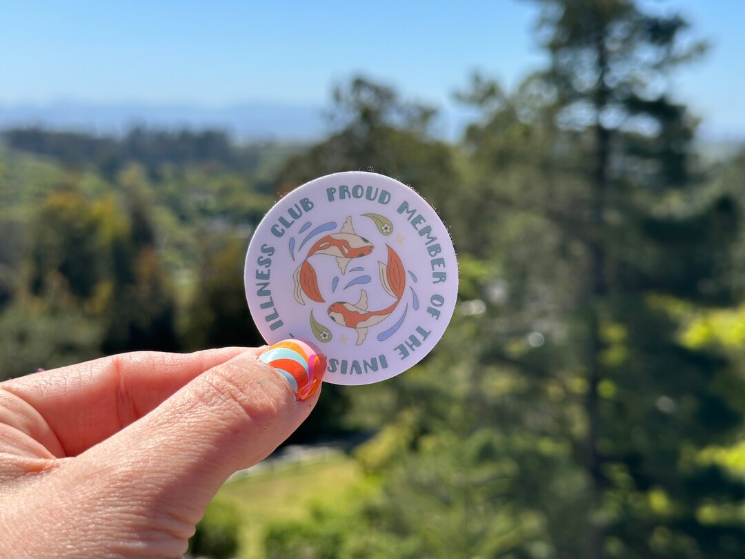 Curated visual reference: Visual Reference: Koi Fish Invisible Illness Club Sticker Spoonie Awareness