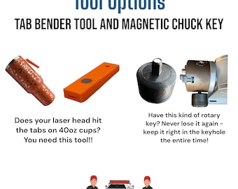 Tab Bender Tool and Magnetic Chuck Key (with Built-in Magnet) for Laser Engraving 40oz Tumblers and Chuck Rotary