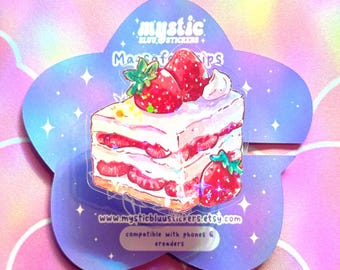 Strawberry Kindle Grip – Dessert Magsafe Phone Grip | Mysticbluustickers™