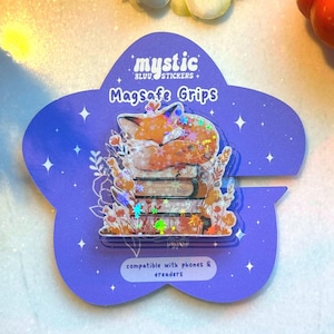 Cozy Fox Kindle Grip: Cottagecore Bookish Magsafe Phone Grip
