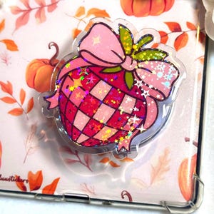 Strawberry MagSafe Kindle Grip: Holographic Bookish Phone Accessory