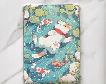 Cat in Pond Kindle Insert: Holographic Paperwhite Sleeve | MysticBluuStickers™