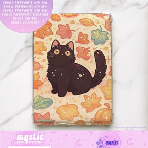 Kindle Paperwhite Insert: Fall Cat Design, Holographic or Matte