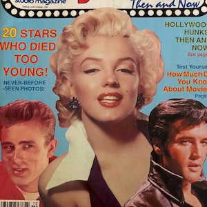 Vintage New Oct. 1988 Hollywood Studio Magazine - Marilyn Monroe, James Dean and Elvis on cover.