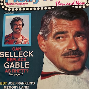 Vintage New September 1988 Hollywood Studio Magazine - Clark Gable and Tom Selleck on cover.