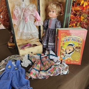 Gift Porcelain Doll in Trunk Bundle