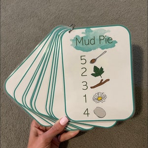 Physical Item 11 Mud Kitchen Recipe Cards! Actual Item! EYFS, SENCO, SEN, School Resource