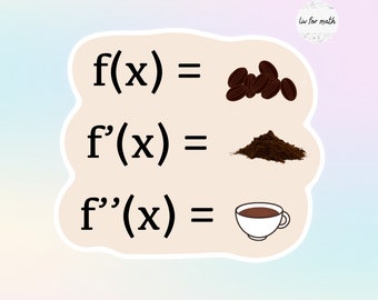 Derivatives of Coffee • Funny Vinyl Math Sticker for Calculus, Math Teachers and Students