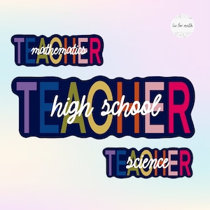 Custom Rainbow Teacher Sticker • Any Age Division & Subject • Teacher Vinyl Sticker