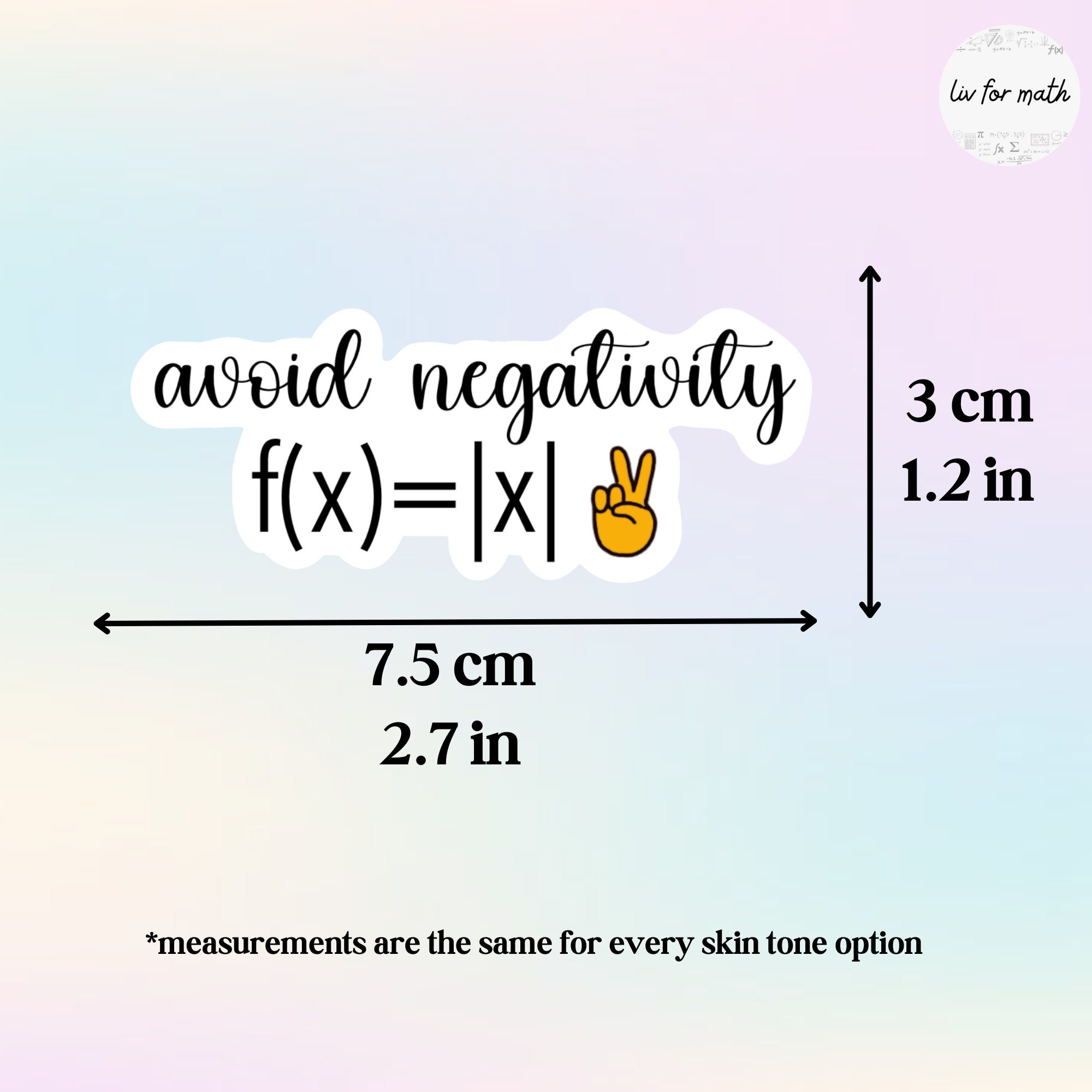 Avoid Negativity Funny Math Geek Sticker - Vinyl Decal For Cars, Laptops, Windows & Trucks