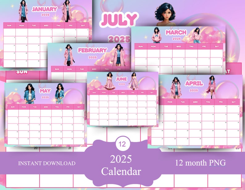 2025 Digital Calendar, Printable Calendar 2025, 2025 Printable Calendar ...
