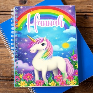 Regalos de unicornio Diario de unicornio personalizado Cuaderno infantil personalizado Diario de unicornio personalizado Cuaderno de unicornio personalizado Diario personalizado