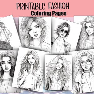 Fashion coloring book, fashion coloring pages, adult coloring book, adult coloring pages, girls coloring pages