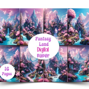 Castle papers, castle junk journal, enchanting papers, castle pages, pastel papers, princess papers fairytale papers, princess junk journal