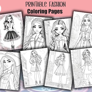 Fashion coloring book, fashion coloring pages, adult coloring book, adult coloring pages, girls coloring pages