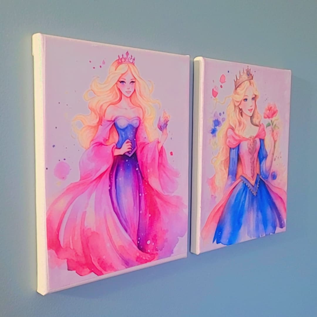 Pink Princess Canvas Pink Princess Wall Art Pink Princess Wall Decor