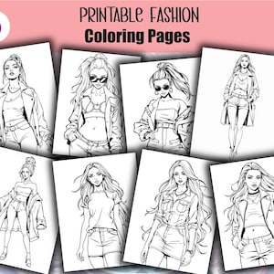 Fashion coloring book, fashion coloring pages, adult coloring book, adult coloring pages, girls coloring pages
